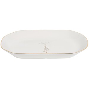 Golden Christmas Tree Oval Platter