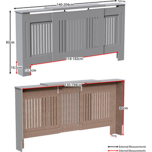 Grey / 204cm Chelsea Radiator Cover shot 8338310