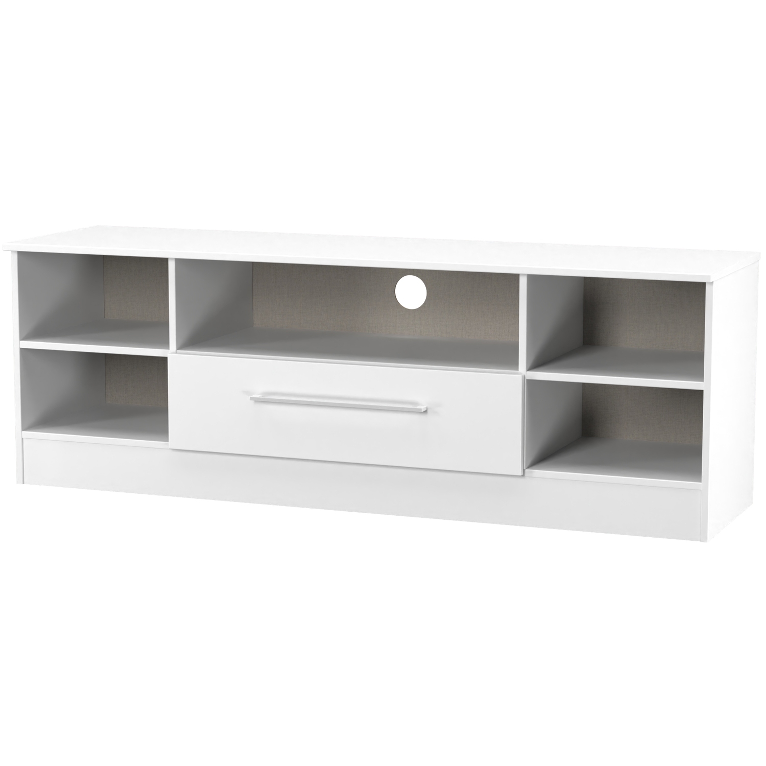 Worcester Ready Assembled Wide 1 Drawer Tv Media Unit - White Matt