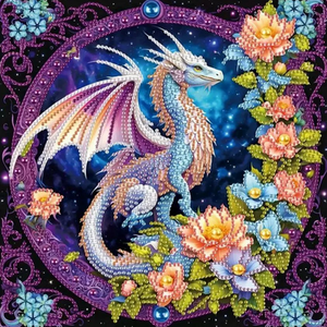 Floral Chinese Dragon Diamond Painting Kit