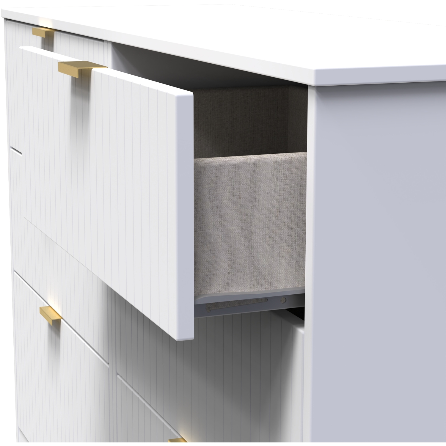Nashville F Ready Assembled 6 Drawer Bed Box - White Matt