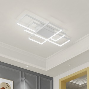 Dimmable Neutral Geometric Rectangular LED Ceiling Light