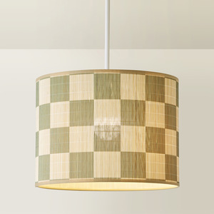 Lori Checkerboard Bamboo Drum Ceiling Lamp Shade
