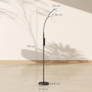 HOMCOM LED Floor Lamp with Timer and Memory Function