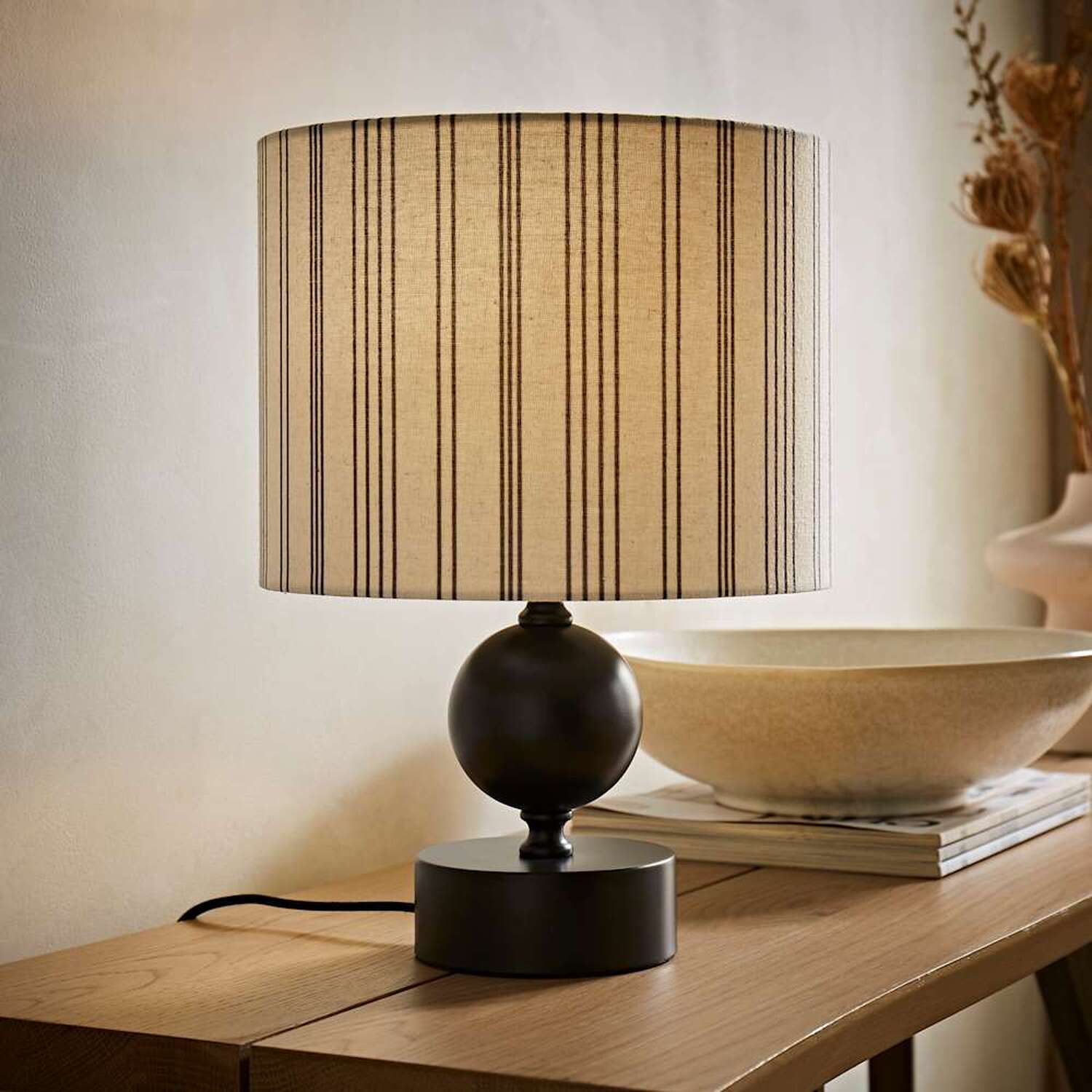 Image of Anthony Candlestick Table Lamp with Stripe&hellip;