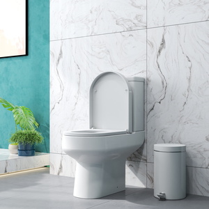 Rimless Modern Close Coupled Toilet Soft Close Seat Cistern Pan WC 645*375*835