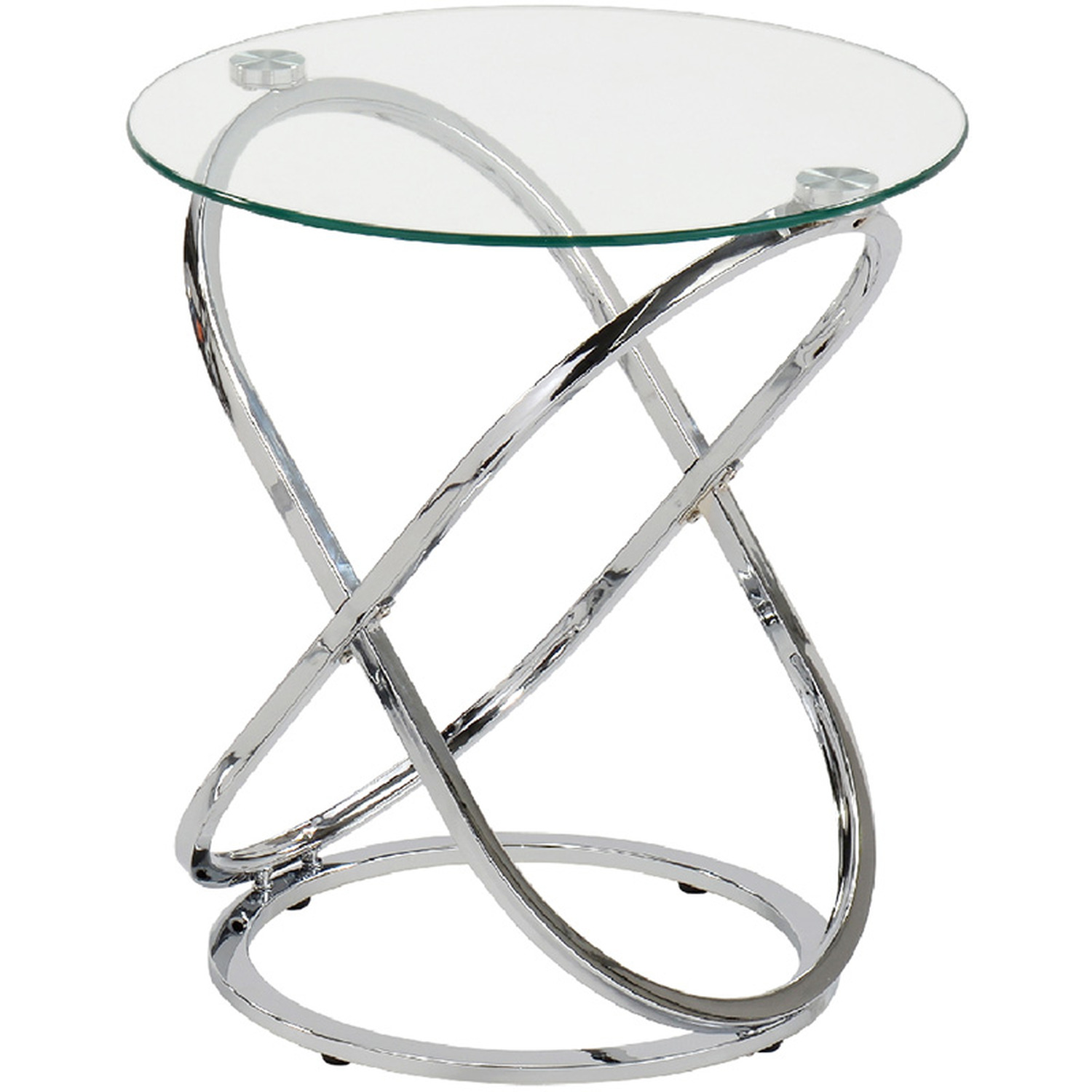 Round Side Table with Glass Top