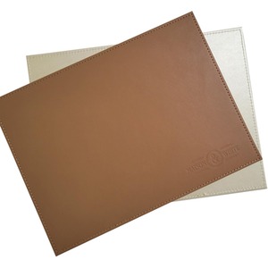 12 Piece Faux Leather Placemats and Coaster Table Set Brown