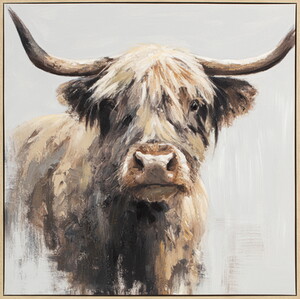 Vintage Rustic Highland Cow Canvas