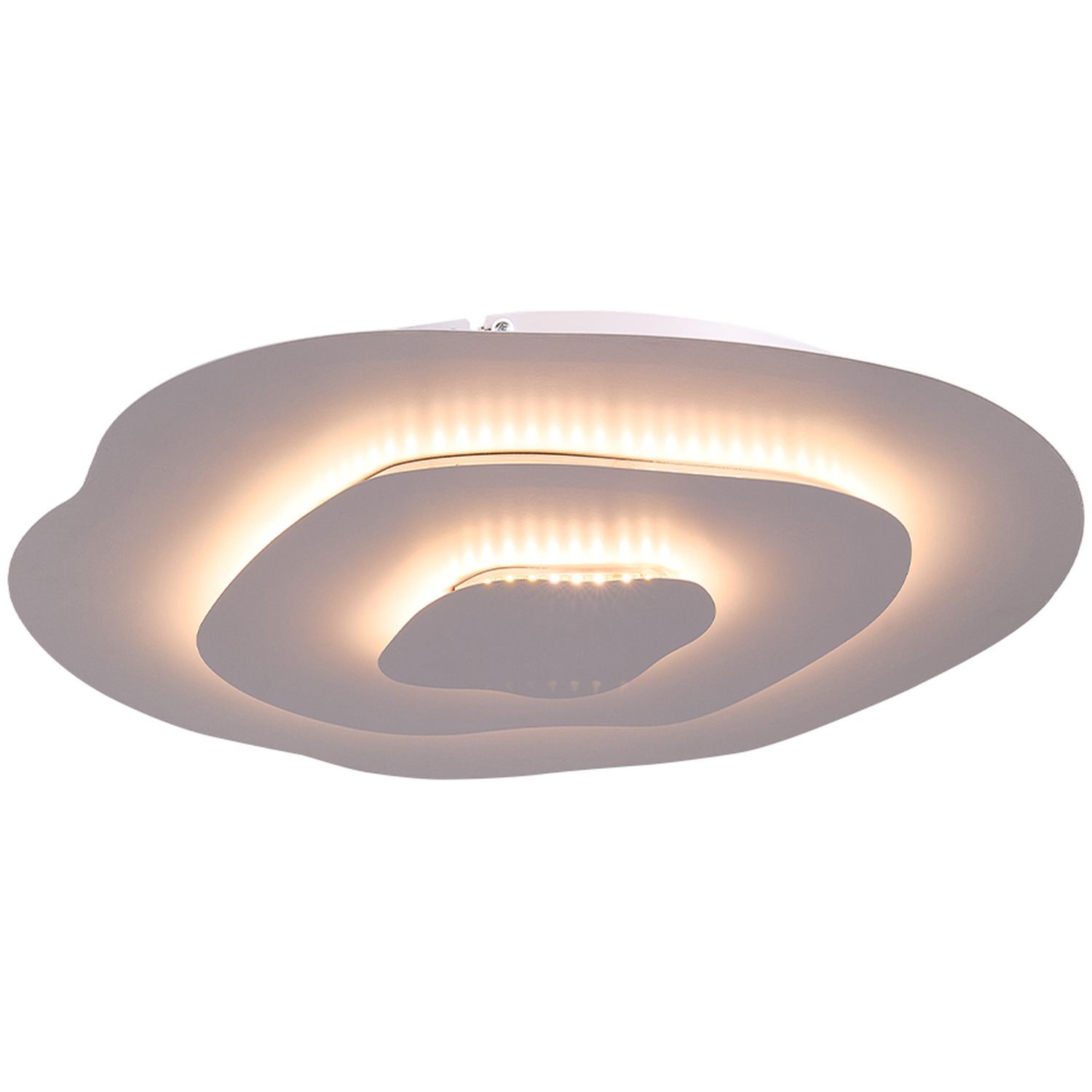Livingandhome 40w Led Multi-layered Ring Ceiling Light With Remote Control - White