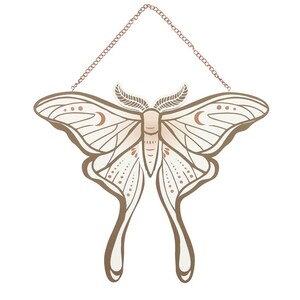 Luna Moth Whimsical Hanging Sign For Home Decor