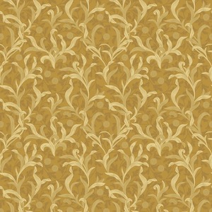 Antique Leaf Wallpaper in Ochre