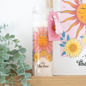 Energizing Citrus Tube Candle With Tarot Design