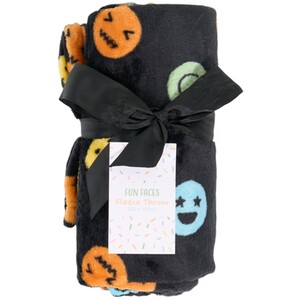 Fun Faces Printed Fleece Throw