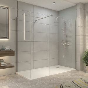 Two Walk in Shower Screen Enclosure Clear Glass 100cm