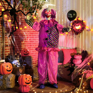 Outsunny Animated Scary Clown Halloween Decoration