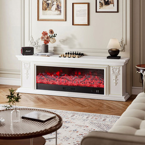 Lifeideas Adjustable TV Stand Electric Fireplace with Remote