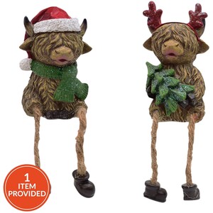 Christmas Highland Cow Shelf Sitter