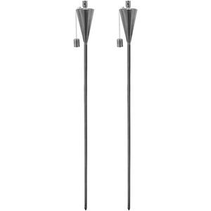 Metal Garden Torches - Cone - Silver - Pack of 2