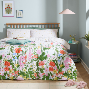 Multicoloured / Single Cottage Garden Reversible Printed Duvet Cover Set shot 11296518