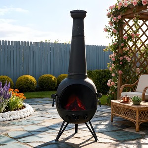 Large 130cm Garden Patio Chiminea Wood Burner Fire Pit Grill Heater