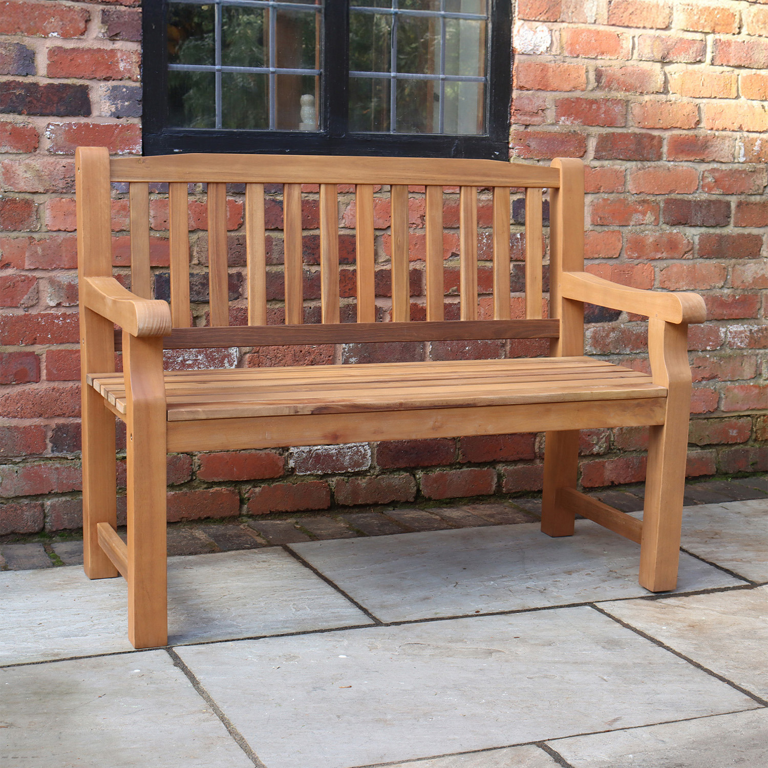 Turnbury Wooden Garden Bench - Natural Wood 120cm