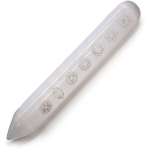 Selenite Wand 16 cm (Point one End) 7 Chakra