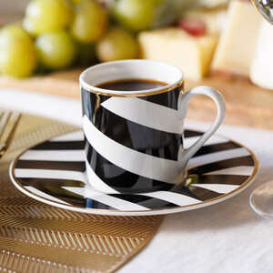 Luxe Deco Espresso Cups and Saucers, Set of 2, 100ml