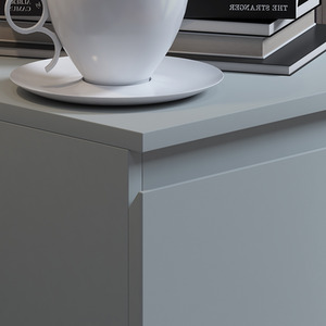 Grey FWStyle Matt Finish 2 Drawer Bedside Table Deep Nightstand shot 12395879