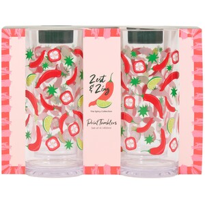 Pack of 4 Zest and Zing Print Highball Tumblers