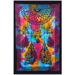 Dreamcatcher Cotton Bedspread  Wall Hanging - Handmade Indian Decor