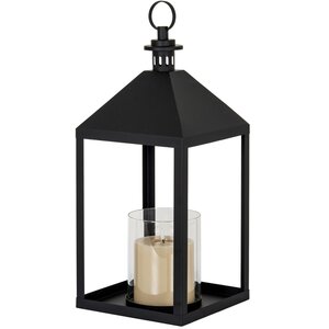 Astra Large Metal Lantern with Glass Candle Holder for Home Decor