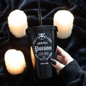 Deadly Poison Plastic Tumbler with Straw Bold Design