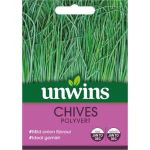 Marshalls Garden Polyvert Chives Seeds - Mild Onion Flavour, Easy to Grow, 250 Seeds