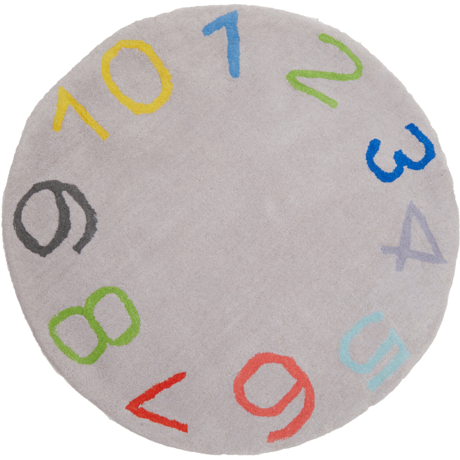 Kids Round Number Rug - Multicolour