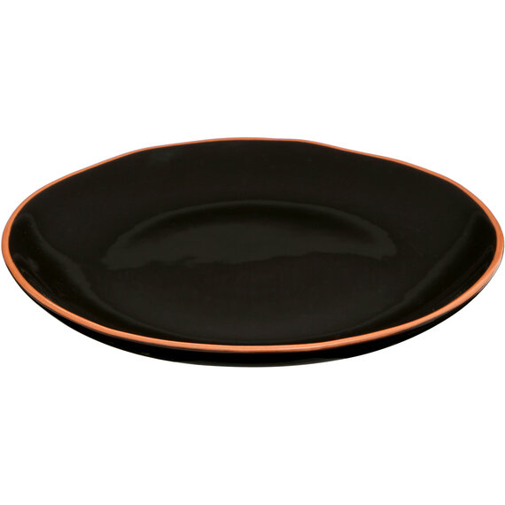 Calisto Black Glazed Terracotta Dinner Plate