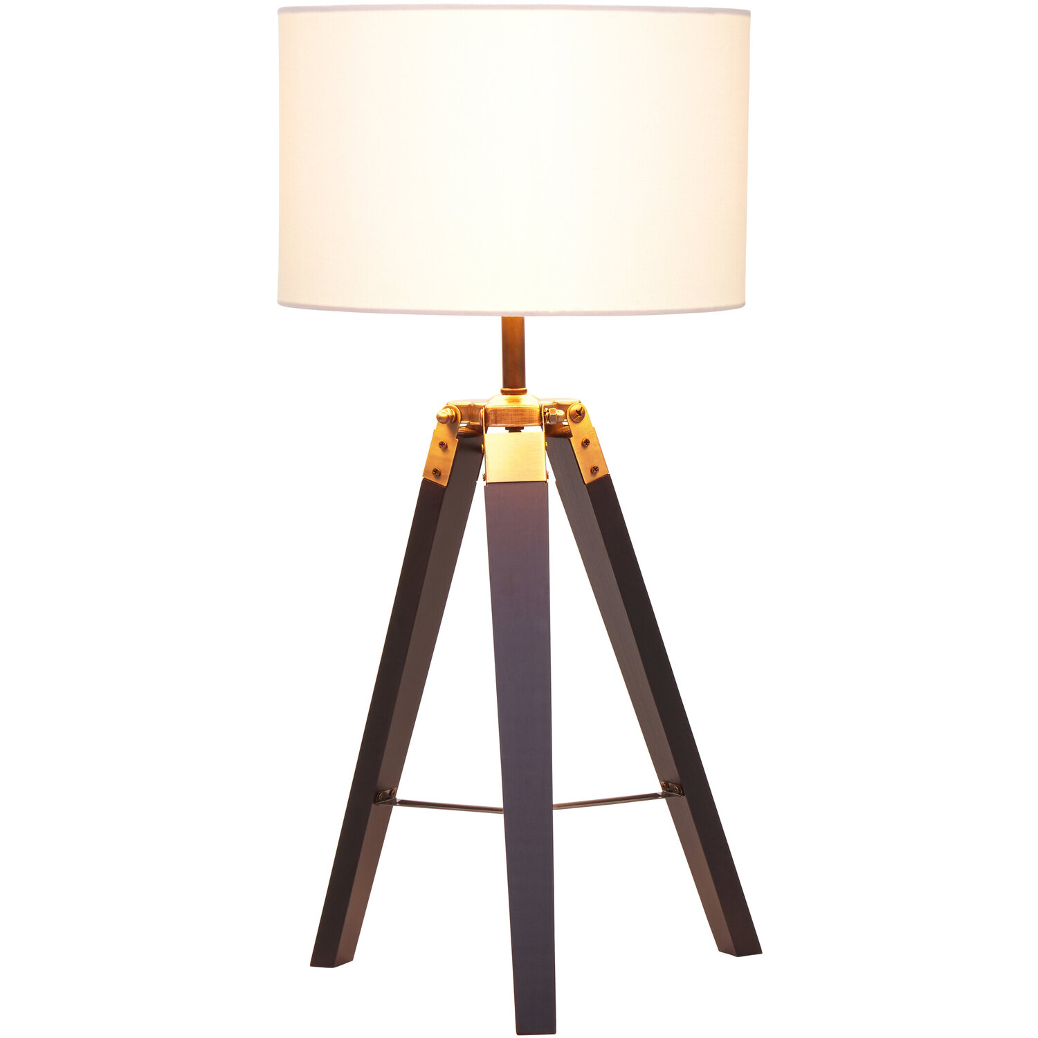 Malvern Tripod Table Lamp With Black Base - Black