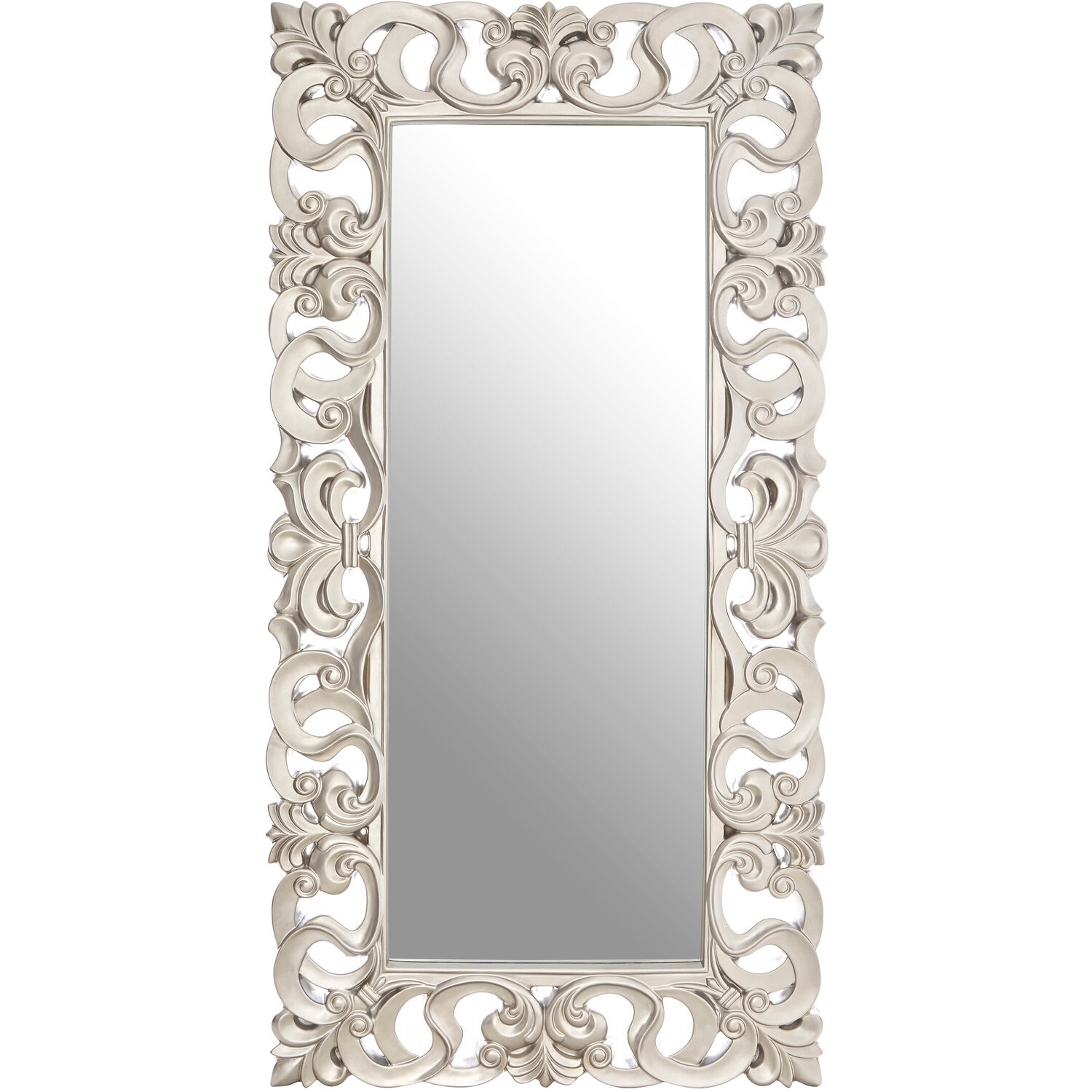 Mataram Teardrop Black Natural Rattan Wall Mirror - Silver