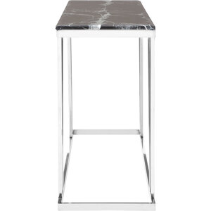 Ackley Silver Console Table With Black Marble Top