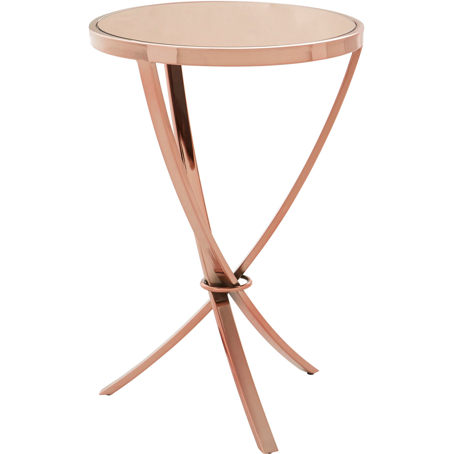 Allure Rose Gold Pinched Side Table - Gold