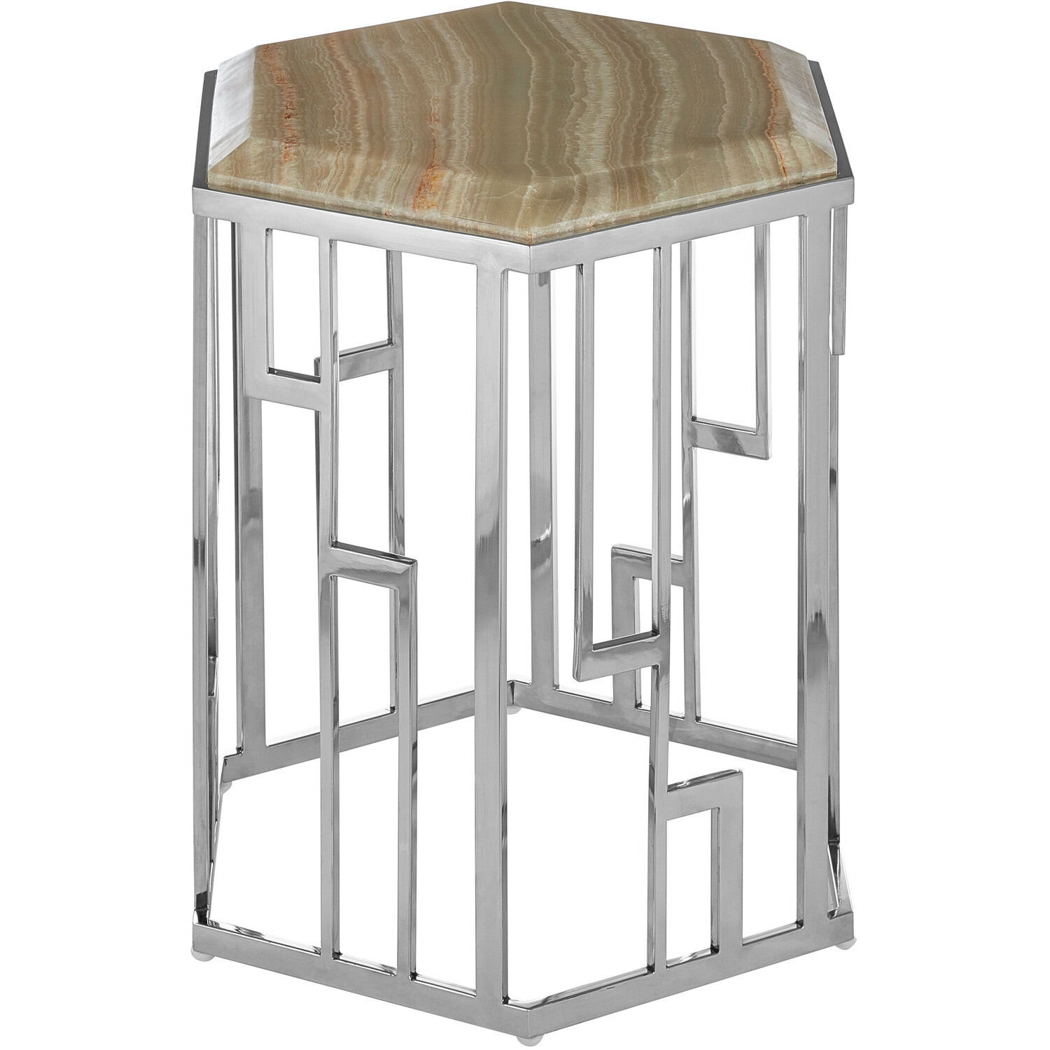 Relic Hexagonal Side Table - Brown
