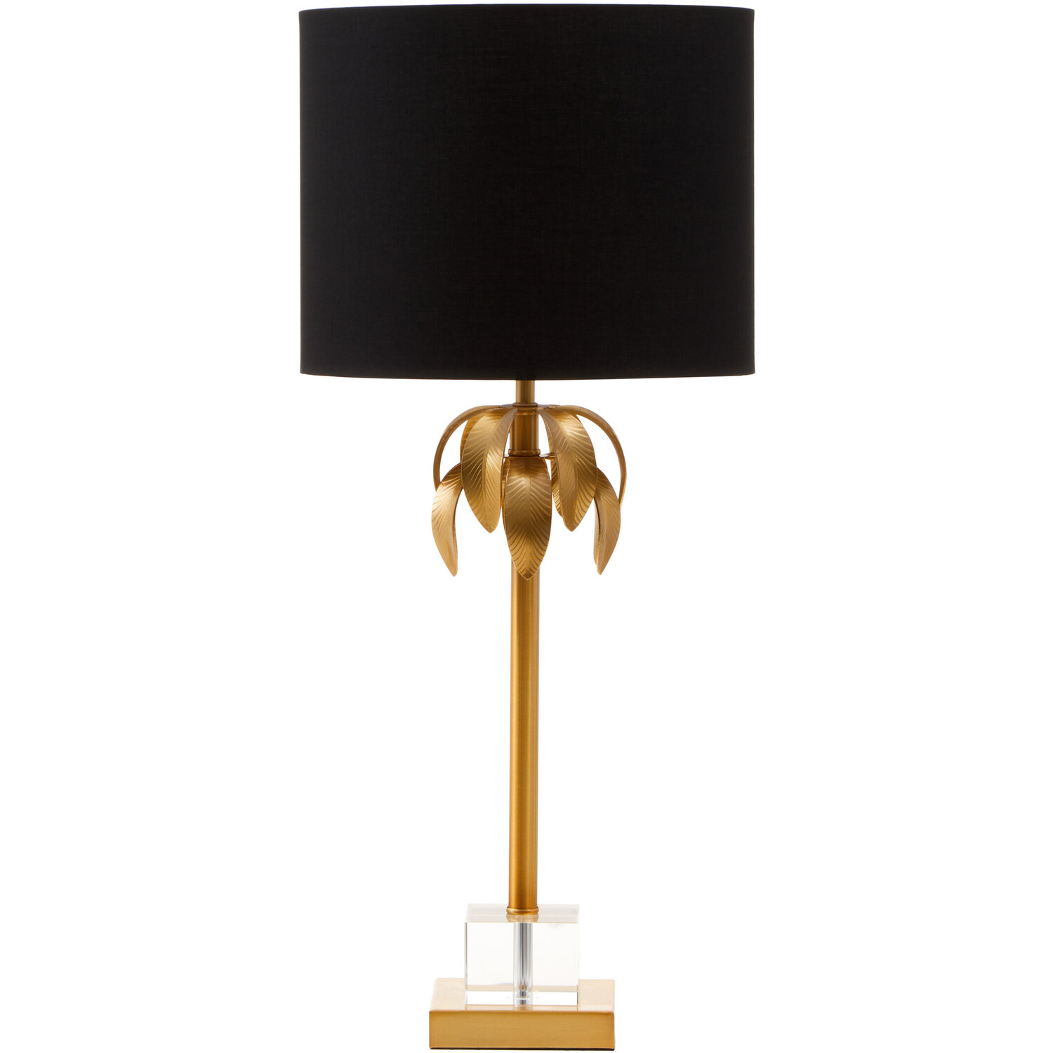 Herta Gold Finish Palm Tree Design Table Lamp - Gold