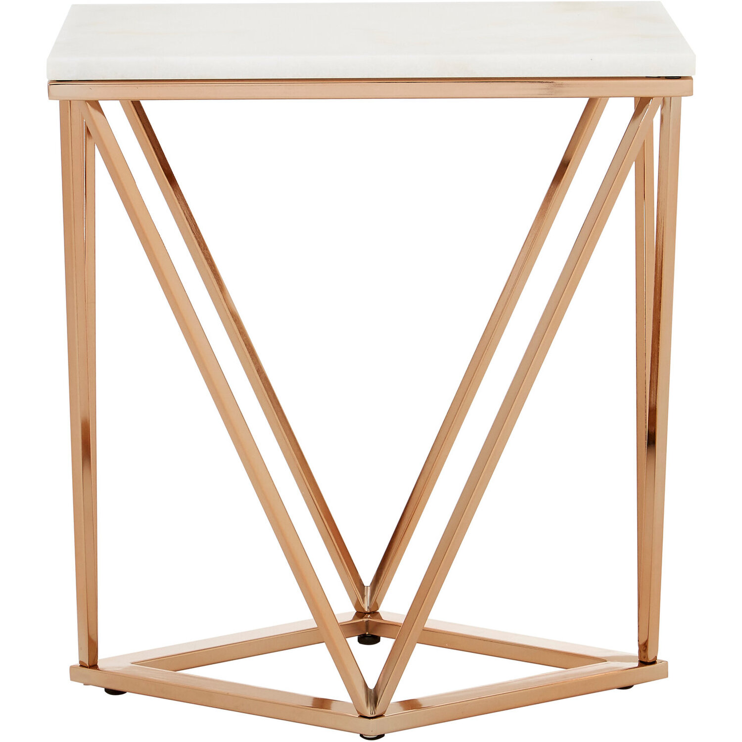 Allure Rectangular Champagne End Table - Gold