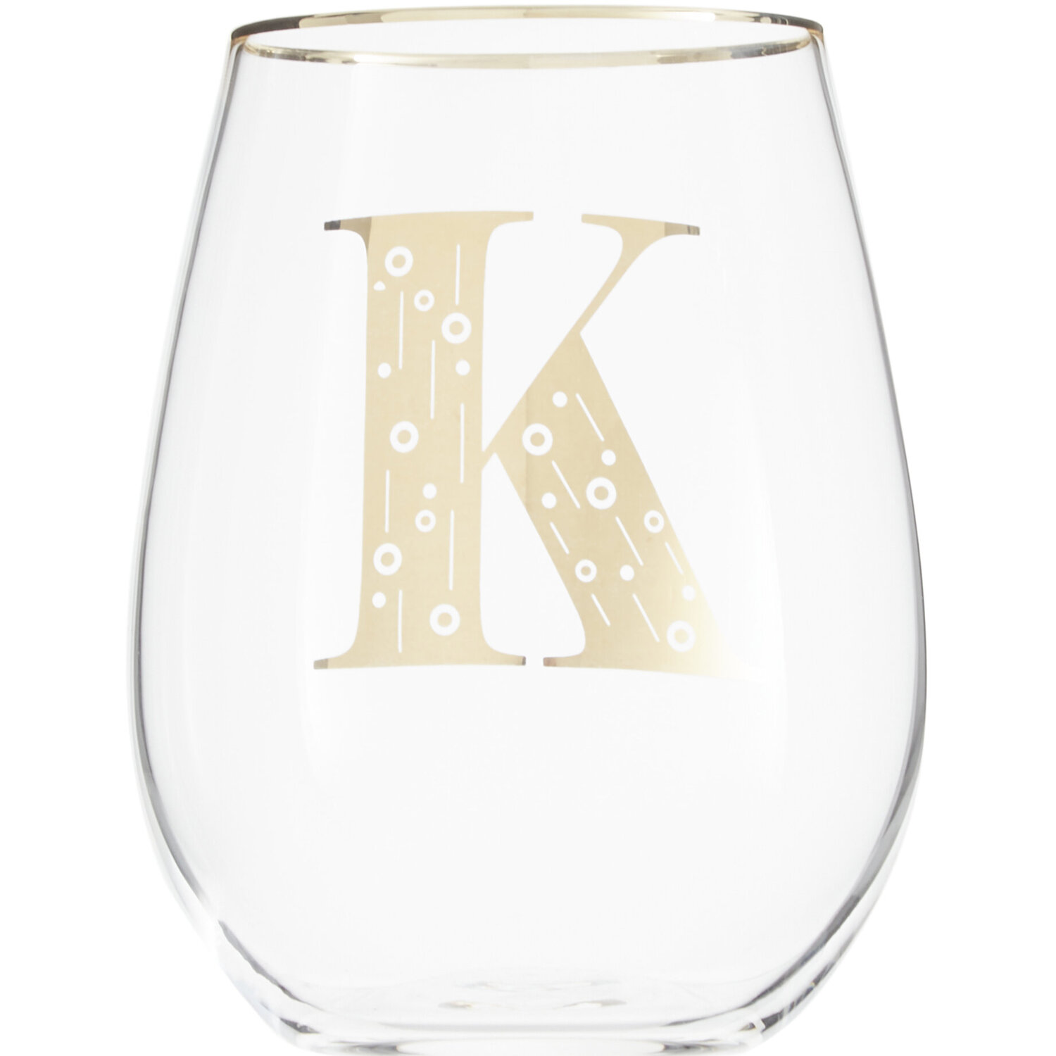 Claro Letter K Curved Tumbler - Transparent