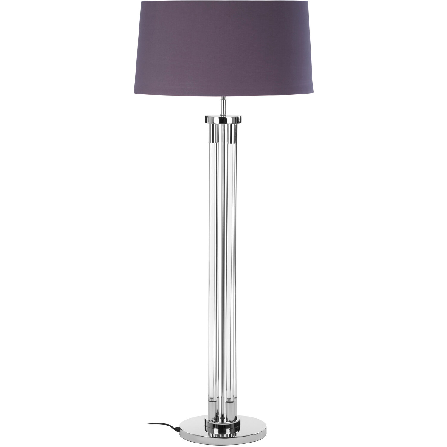 Skye Tall Acrylic And Tubular Base Floor Lamp - Grey