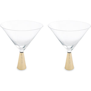 Astrid Set Of Two Cocktail Glasses With Gold Finish Stem