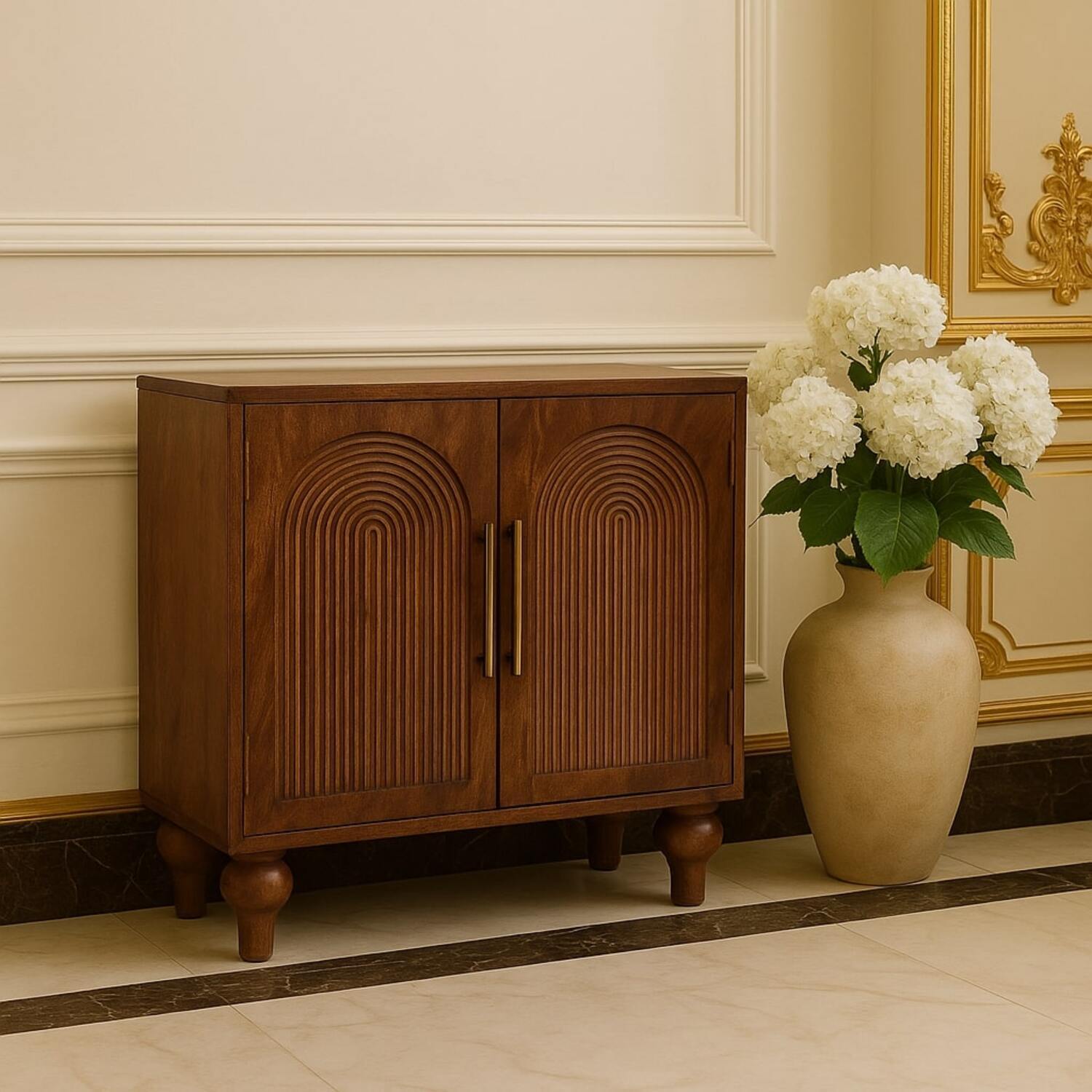 Artisan Furniture Solid Wood Arco Groove Sideboard - Brown
