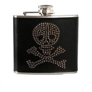 Auden5Oz S/S Hip Flask Skull Diamante