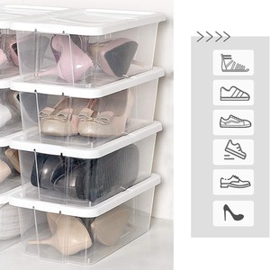 SONGMICS Clear Shoe Boxes with Lids, Set of 8