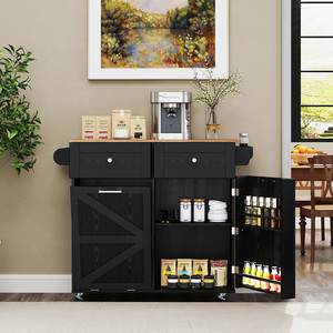 Rolling Kitchen Island with Drop Leaf